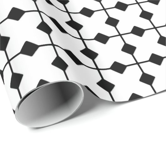 Modern Geometric, Diamonds - Wit en zwart Cadeaupapier (Rol Hoek)