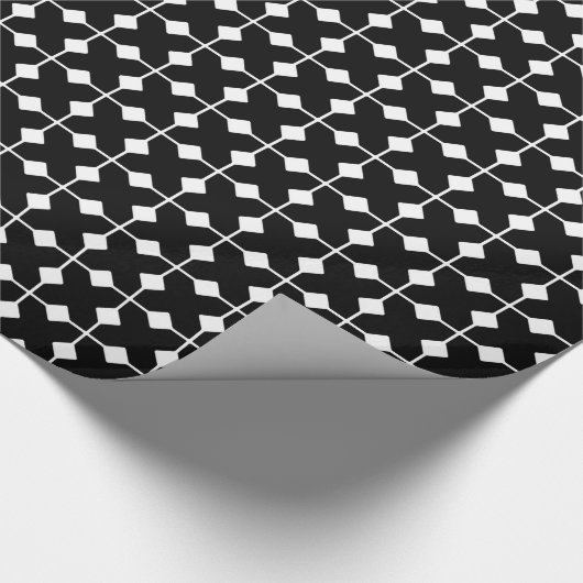 Modern Geometric, Diamonds - Zwart-wit Cadeaupapier (Hoek)