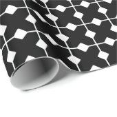 Modern Geometric, Diamonds - Zwart-wit Cadeaupapier (Rol Hoek)
