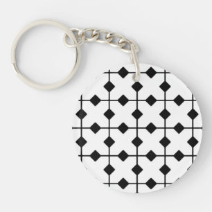Modern Geometric, Diamonds - Zwart-wit Sleutelhanger