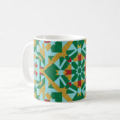 Modern Geometric Earth Tones Pattern Ceramic Coffe Koffiemok (Voorkant links)