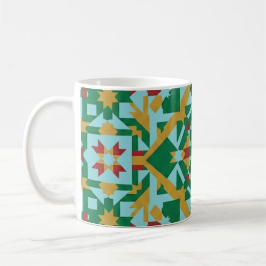 Modern Geometric Earth Tones Pattern Ceramic Coffe Koffiemok (Links)
