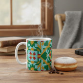 Modern Geometric Earth Tones Pattern Ceramic Coffe Koffiemok