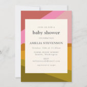 Modern Geometric Earthy Roze Groen Rood Baby showe Kaart (Voorkant)