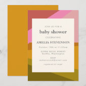 Modern Geometric Earthy Roze Groen Rood Baby showe Kaart (Voorkant / Achterkant)