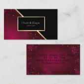 Modern Geometric, Elegant, Gold Lijst Red Visitekaartje (Voorkant / Achterkant)