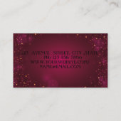 Modern Geometric, Elegant, Gold Lijst Red Visitekaartje (Achterkant)