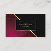 Modern Geometric, Elegant, Gold Lijst Red Visitekaartje (Voorkant)