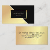 Modern Geometric, Elegant, Gold, Lijst Visitekaartje (Voorkant / Achterkant)