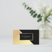 Modern Geometric, Elegant, Gold, Lijst Visitekaartje (Staand voorkant)