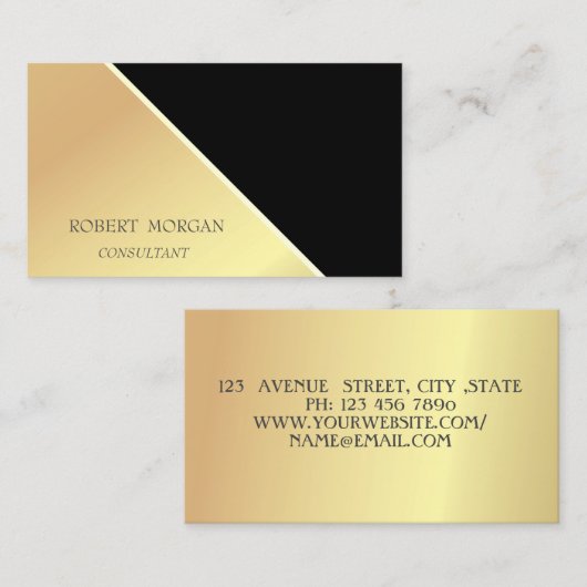 Modern Geometric, Elegant, Gold Visitekaartje (Voorkant / Achterkant)