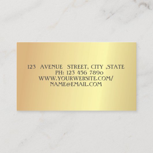 Modern Geometric, Elegant, Gold Visitekaartje (Achterkant)