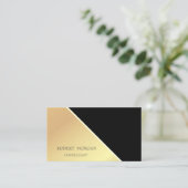 Modern Geometric, Elegant, Gold Visitekaartje (Staand voorkant)