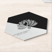 Modern Geometric, Elegant Silver Glitter Lotus Bus Kartonnen Onderzetters (Schuin)