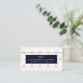 Modern Geometric Faux Roos Gold | Elegante boog Visitekaartje (Staand voorkant)