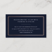 Modern Geometric Faux Roos Gold | Elegante boog Visitekaartje (Achterkant)