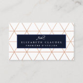 Modern Geometric Faux Roos Gold | Elegante boog Visitekaartje (Voorkant)