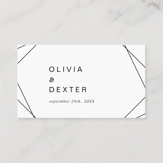 Modern Geometric Flat Wedding Plaatskaartje (Achterkant)