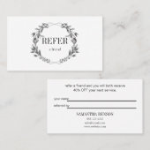 Modern Geometric Floral Aanbevelingskaartje (Voorkant / Achterkant)