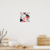 Modern Geometric Floral Contrast Poster (Keuken)