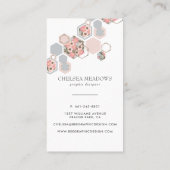 Modern Geometric Floral | Honingraat Visitekaartje (Achterkant)