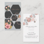 Modern Geometric Floral | Honingraat Visitekaartje (Voorkant / Achterkant)
