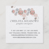 Modern Geometric Floral | Square Honey Comb Vierkante Visitekaartje (Achterkant)