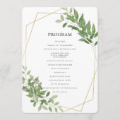 Modern Geometric Foliage Wedding Programmakaart (Voorkant)