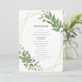 Modern Geometric Foliage Wedding Programmakaart (Staand voorkant)