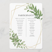 Modern Geometric Foliage Wedding Programmakaart (Achterkant)