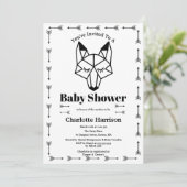 Modern Geometric Fox & Arrow Baby shower Kaart (Staand voorkant)