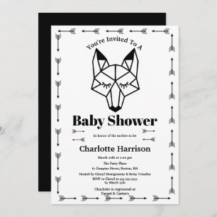 Modern Geometric Fox & Arrow Baby shower Kaart