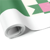 Modern Geometric Gift Wrapping Paper – Pink & Gree Cadeaupapier (Rol Hoek)
