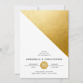 Modern Geometric Gold Foil Wedding Kaart (Voorkant)