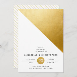 Modern Geometric Gold Foil Wedding Kaart