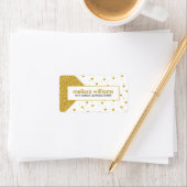 Modern Geometric Gold Glitter & Hearts Pattern Etiket (Insitu)