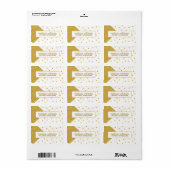 Modern Geometric Gold Glitter & Hearts Pattern Etiket (Full Sheet)