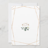 Modern Geometric Gold Greenery Bridal Brunch Kaart (Achterkant)