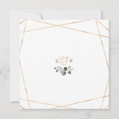 Modern Geometric Gold Greenery Vrijgezellenfeest Kaart (Achterkant)