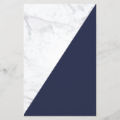 Modern Geometric Gold Marble Midnight Blue 5.5x8.5 Flyer (Achterkant)