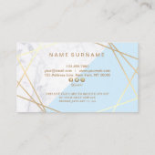 Modern Geometric Gold Marble Pastel Blue Coupon Visitekaartje (Achterkant)