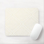 Modern Geometric Gold Squares Patroon op witte kol Muismat (Met muis)