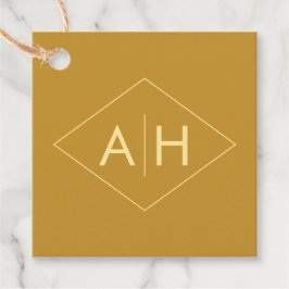 Modern Geometric Gold Wedding Favor Label, Initial Bedankjes Labels