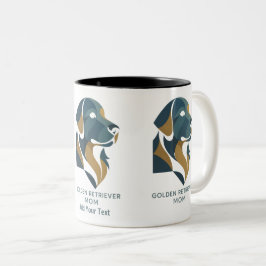 Modern Geometric Golden Retriever Mom Mug Custom Tweekleurige Koffiemok