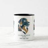 Modern Geometric Golden Retriever Mom Mug Custom Tweekleurige Koffiemok (Center)