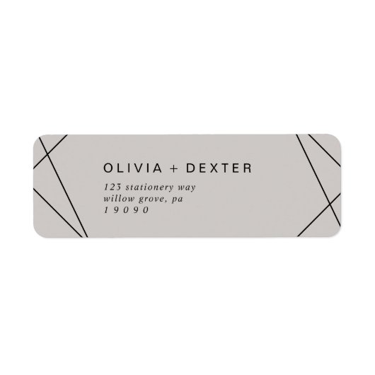 Modern Geometric | Gray Return Address Label (Voorkant)