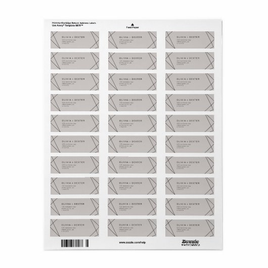 Modern Geometric | Gray Return Address Label (Full Sheet)