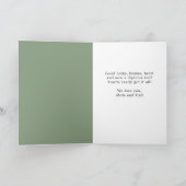 Modern Geometric Green Afstuderen Foto Afstuderen Kaart (Binnen)