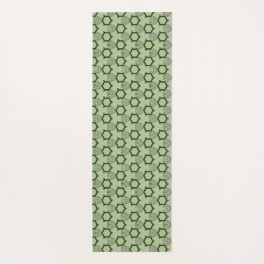 Modern Geometric Green Yoga Mat (Achterkant)