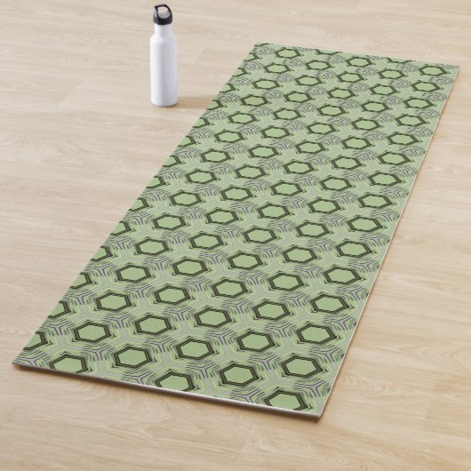 Modern Geometric Green Yoga Mat (In situ)
